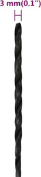 vidaXL - Werktouw - 3 - mm - 25 - m - polypropeen - zwart