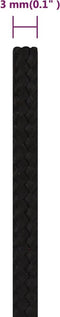 vidaXL - Werktouw - 3 - mm - 250 - m - polyester - zwart
