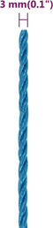 vidaXL - Werktouw - 3 - mm - 250 - m - polypropeen - blauw