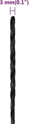 vidaXL - Werktouw - 3 - mm - 50 - m - polypropeen - zwart