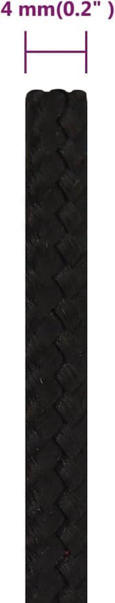 vidaXL - Werktouw - 4 - mm - 100 - m - polyester - zwart