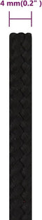 vidaXL - Werktouw - 4 - mm - 250 - m - polyester - zwart