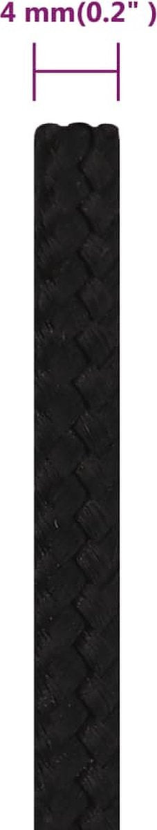vidaXL - Werktouw - 4 - mm - 500 - m - polyester - zwart