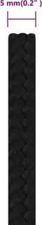 vidaXL - Werktouw - 5 - mm - 25 - m - polyester - zwart