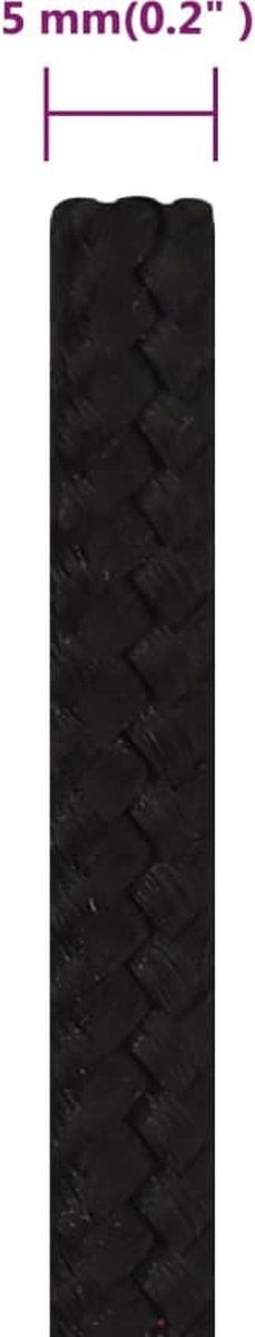 vidaXL - Werktouw - 5 - mm - 50 - m - polyester - zwart