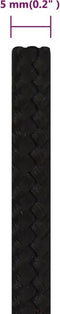 vidaXL - Werktouw - 5 - mm - 50 - m - polyester - zwart