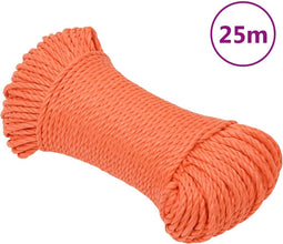 vidaXL - Werktouw - 6 - mm - 25 - m - polypropeen - oranje