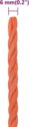 vidaXL - Werktouw - 6 - mm - 25 - m - polypropeen - oranje