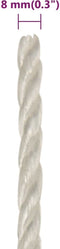 vidaXL - Werktouw - 8 - mm - 50 - m - polypropeen - wit