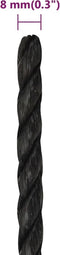vidaXL - Werktouw - 8 - mm - 50 - m - polypropeen - zwart
