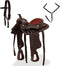 vidaXL Western zadel. hoofdstel en borstriem 12" echt leer bruin