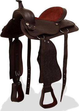 vidaXL Western zadel. hoofdstel en borstriem 17" echt leer bruin