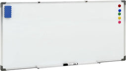 vidaXL Whiteboard magnetisch 110x60 cm staal wit