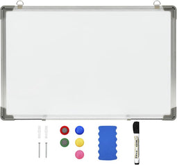vidaXL Whiteboard magnetisch 50x35 cm staal wit