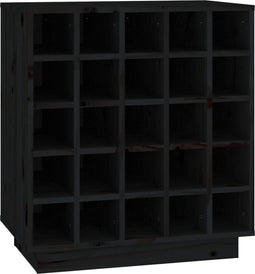 vidaXL - Wijnkast - 55,5x34x61 - cm - massief - grenenhout - zwart