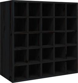 vidaXL - Wijnkast - 56x25x56 - cm - massief - grenenhout - zwart