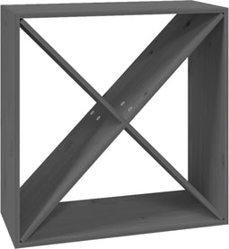 vidaXL - Wijnkast - 62x25x62 - cm - massief - grenenhout - grijs