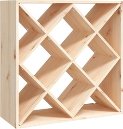 vidaXL - Wijnkast - 62x25x62 - cm - massief - grenenhout