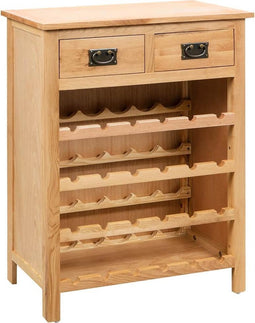 vidaXL - Wijnkast - 72x32x90 - cm - massief - eikenhout