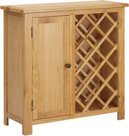 vidaXL - Wijnkast - voor - 11 - flessen - 80x32x80 - cm - massief - eikenhout