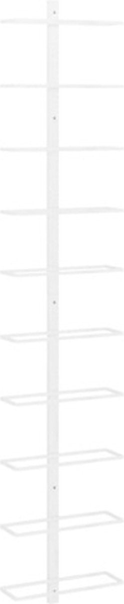 vidaXL - Wijnrek - voor - 10 - flessen - wandmontage - metaal - wit