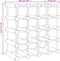 vidaXL - Wijnrek - voor - 20 - flessen - 46,5x23x46,5 - cm - massief - grenenhout