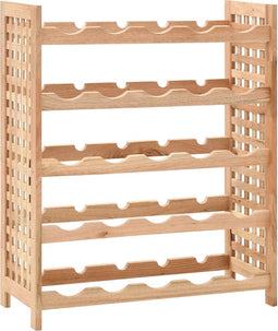 vidaXL - Wijnrek - voor - 25 - flessen - 63x25x73 - cm - massief - walnotenhout
