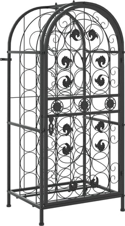 vidaXL - Wijnrek - voor - 33 - flessen - 45x36x100 - cm - smeedijzer - zwart
