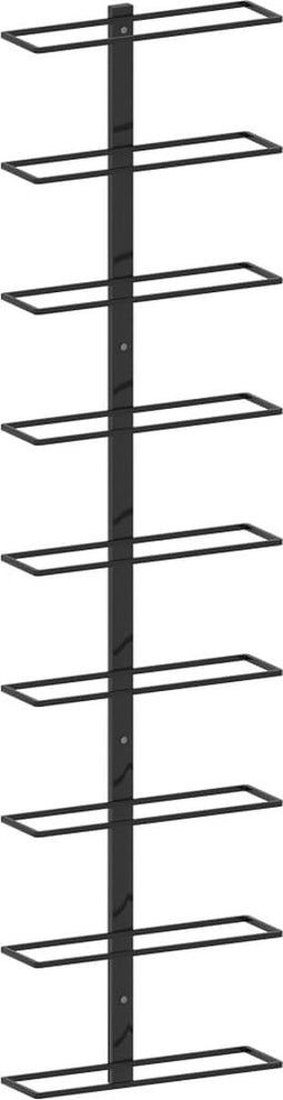 vidaXL - Wijnrek - voor - 9 - flessen - wandmontage - ijzer - zwart