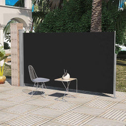 vidaXL - Wind-/zonnescherm - uittrekbaar - 160x300 - cm - zwart