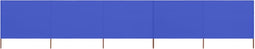 vidaXL - Windscherm - 5-panelen - 600x120 - cm - stof - azuurblauw