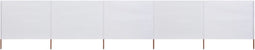 vidaXL - Windscherm - 5-panelen - 600x120 - cm - stof - zandwit