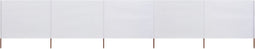 vidaXL - Windscherm - 5-panelen - 600x80 - cm - stof - zandwit