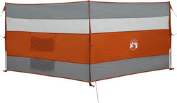 vidaXL - Windscherm - camping - waterdicht - 340x130 - cm - grijs - en - oranje