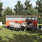 vidaXL - Windscherm - camping - waterdicht - 340x130 - cm - grijs - en - oranje