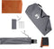 vidaXL - Windscherm - camping - waterdicht - 340x130 - cm - grijs - en - oranje