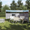 vidaXL - Windscherm - camping - waterdicht - 366x152x152 - cm - blauw