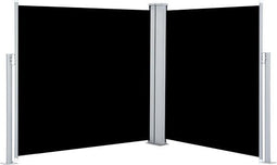 vidaXL - Windscherm - uittrekbaar - 117x600 - cm - zwart
