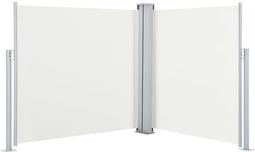 vidaXL - Windscherm - uittrekbaar - 120x600 - cm - crème