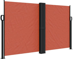 vidaXL - Windscherm - uittrekbaar - 140x1000 - cm - terracottakleurig