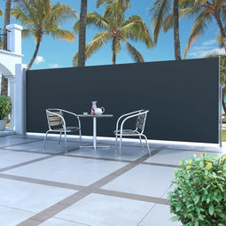 vidaXL Windscherm uittrekbaar 160x500 cm zwart