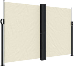 vidaXL - Windscherm - uittrekbaar - 160x600 - cm - crèmekleurig