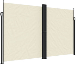 vidaXL - Windscherm - uittrekbaar - 200x1000 - cm - crèmekleurig