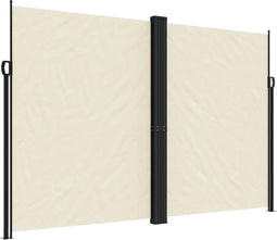 vidaXL - Windscherm - uittrekbaar - 220x600 - cm - crèmekleurig