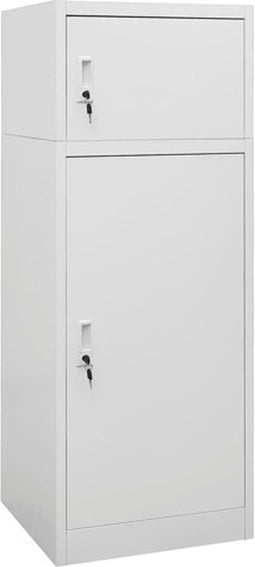 vidaXL - Zadelkast - 53x53x140 - cm - staal - lichtgrijs