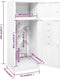 vidaXL - Zadelkast - 53x53x140 - cm - staal - wit