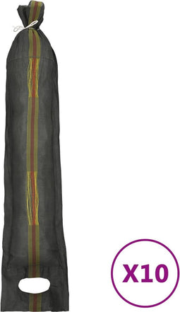 vidaXL - Zandzakken - 10 - st - 103x25 - cm - HDPE - donkergroen