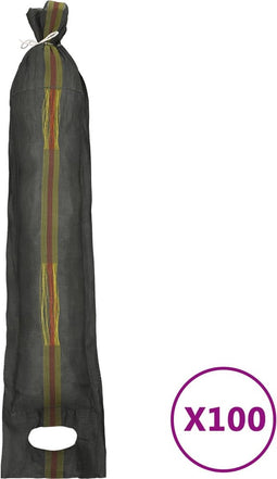 vidaXL - Zandzakken - 100 - st - 103x25 - cm - HDPE - donkergroen