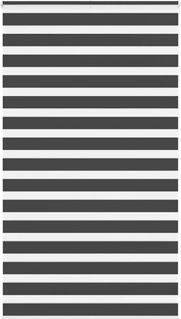 vidaXL - Zebra - rolgordijn - 120x200 - cm - stofbreedte - 115,9 - cm - zwart
