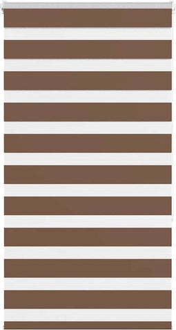 vidaXL - Zebra - rolgordijn - 80x150 - cm - stofbreedte - 75,9 - cm - polyester - bruin